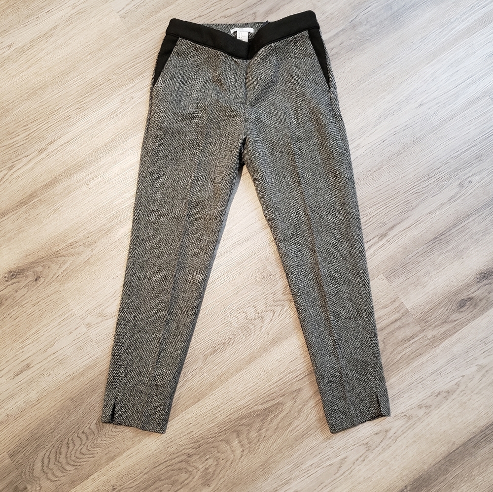 H&M herringbone cropped dress pants